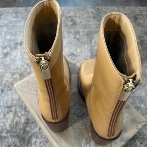Free People Tan Leather Ankle Booties